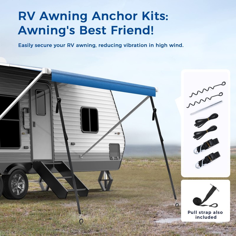 Fonzier RV Awning Fabric Replacement, 19.5oz Heavy Duty Vinyl, with