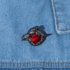Red Gem Crow Brooch Costume Jewelry Accessories for Sylus Cosplay