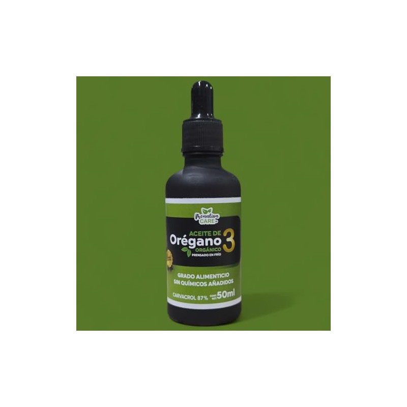Aceite de Orégano Orgánico, 50 ml, 87% Carvacrol, Grado Alimenticio