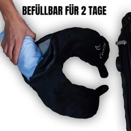 Cozery - Travel Neck Pillow - Soft Aeroplane Neck Pillow Fillable with Clothes for Travel, Washable Cushion Cover, Flight Pillow Neck - Hand Luggage Saver, Suitable for 2 Days Travel Accessories