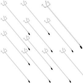 TiciKim Pegboard Hooks Pegboard Hooks Perforated Wall Hooks Stainless Steel Single Hooks for Retail Display, Hanging Goods, Tool Classification, Supermarket Shelves (20 cm), Pack of 15