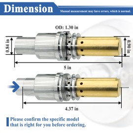 NS-1 Brass Full Cartridge Assembly, Replacement for Showeroff Systems