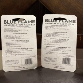 Blue Flame Set 2-Blue Flame 3 Inch Universal Fireplace Key - Chrome 1/4 or 5/16 Valve Stems