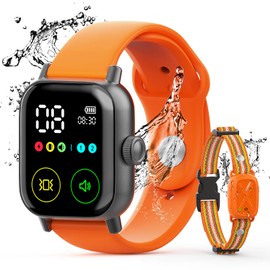 Jugbow Dog Training Collar with Watch-Style Remote, 3300FT Waterproof IPX7 E-Collar, IPX7 Hand-Free Remote 24H Time Display, Electric Vibration Beep Collars for 10-120 lb Dogs