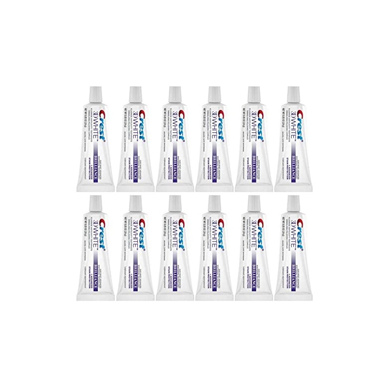 Crest 3D White Brilliance Toothpaste, Vibrant Peppermint, Travel Size, 0.85