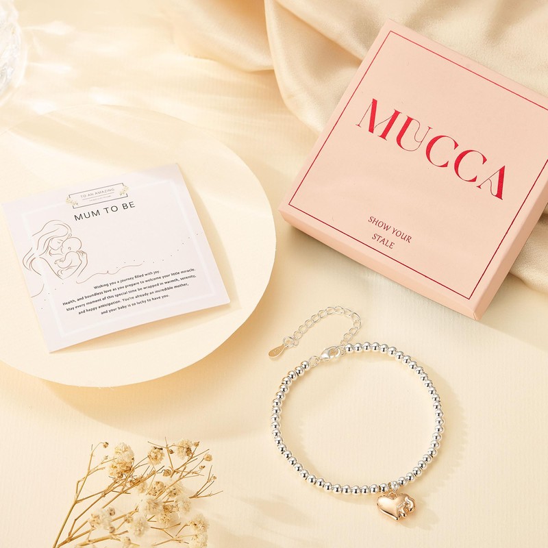 MUCCA Mum to Be Gifts Little Foot Charm Bracelet for