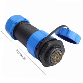 Aviation Plug IP68 SP21 2 Pin / 3 Pin / 4 Pin / 5 Pin / 6 Pin / 7 Pin / 9 Pin Waterproof External Conductor Panel Power Chassis Metal Fittings Connector Aviation Gold-Plated (9 PIN)