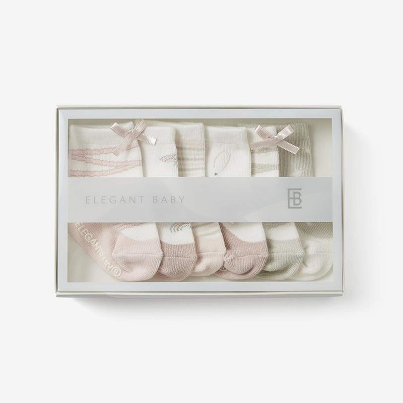 Pink Mary Jane Non Slip Socks 6pk PINK / 0-12M