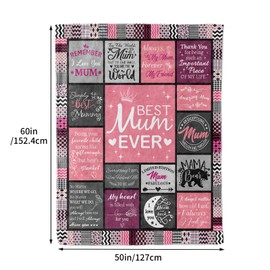 PRSTENLY Mothers Day Gifts for Mum, 60 * 50in Fleece Blanket Mum Birthday Gifts, Gifts for Mum Mummy on Mothers Day Birthday Christmas Anniversary, Presents for Mum from Daughter Son
