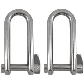 JT-HLM 2Pcs Boat Stainless Steel Long D Shackle Marine Grade Anchor Chains Wirerope Lifting Outdoor Camping Survival Rope Bracelet (5mm)