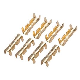 Suzoye 100 Pieces U Shape Copper Ring Terminals Crimp Wire Non-Insulated CableConnector