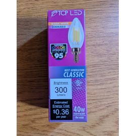 TCP LED Filament High CRI Decorative Lamps B11 Lamps 40 Watt Replacements
