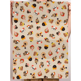 CENTRAL 23 Christmas Gift Wrapping Paper - 6x Wrapping Paper Sheets - Cute Dogs in Hats - Presents Giftwraps For Girls Boys Men Women - Funny Holiday Xmas Birthday Prints - Recyclable - Made in UK