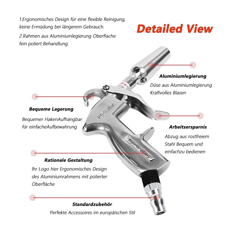 Compressed Air Gun for Quick Drying and Blowing Out -