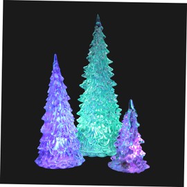 Ciieeo Pack of 3 Illuminated Christmas Tree, Mini Table Christmas Tree, Made of Acrylic, Luminous Christmas Tree, Illuminated Christmas Tree for Window, Desk, Mantle Decoration
