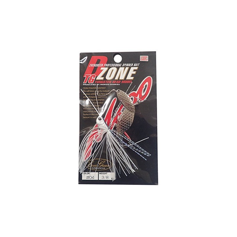Evergreen Spinnerbait D-Zone TG Double Willow Leaf 3/8oz Super White