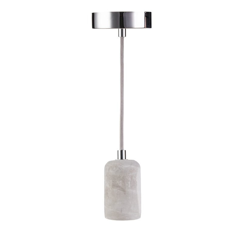 greenandco® Pendant Light E27 Real Concrete with 150 cm Textile