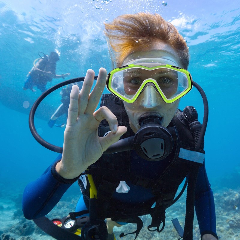 Professional Snorkel Diving Mask, Ultra Clear Lens with Wide View