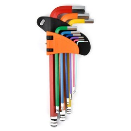 Allen Key Set 9 PCS Anti-Slip Long Ball Hex Key Set, Imperial Allen Key Set, Long Allen Key Set Allen Keys (65-180mm) Color Coded for Furniture Assembly,Bike,Scooter,Motorcycle Repair,Household DIY