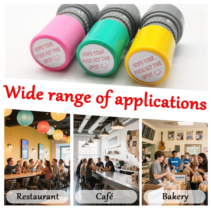 3 PCS Hope Your Food Hit The Spot Stamp, Server