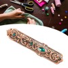 Vintage Needle Case Set Rhinestone Carved Pattern Fashionable Sewing Needles