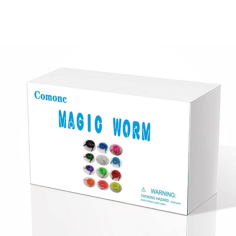 60 Pcs Magic Twisty Worm Wiggly Fuzzy Worms on a