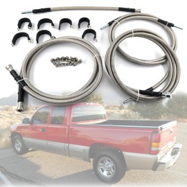 Stainless Steel Braided Fuel Lines Kit 819-840 Quick Fix Fit for 1999 2000 2001 2002 2003 Chevy Silverado 1500 2500 GMC Sierra 1500 2500 OE# 15043857, 15765803