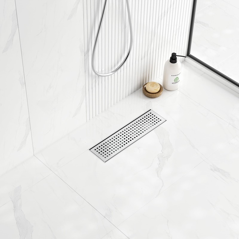 Neodrain 12-Inch Brushed Linear Shower Drain,Stainless Steel Linear Drain with