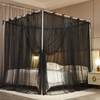 NXGIO 4 Corners Post Princess Curtain Bed Canopy Lace Up