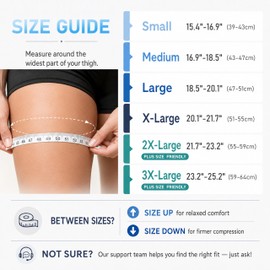 Hamstring Compression Sleeve for Men and Women - Non-Slip Thigh Compression Sleeve, Graduated Support for Running, Hamstring Strain Recovery - Breathable Upper Leg Sleeve, Beige X-Large
