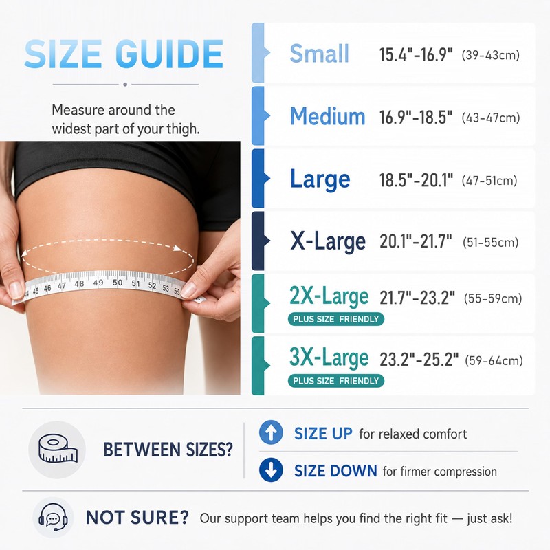 Hamstring Compression Sleeve for Men and Women - Non-Slip Thigh