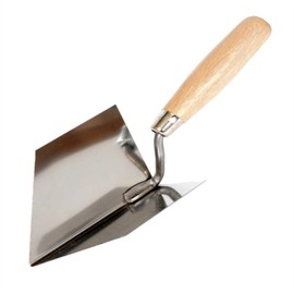Toolty Stainless Steel Lining, Plastering Trowel - Internal Corner Trowel - 120x75mm - Wooden Handle - for Brickwork and Plastering - DIY - TLTY-0807