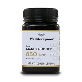 Wedderspoon Raw Premium Manuka Honey, MGO 850, 17.6 Oz, Unpasteurized New Zealand Honey, Traceable from Our Hives to Your Home
