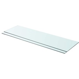 vidaXL - Tempered Glass Wall Shelf/Floating Display Shelf - Pack of 2-35.4"x9.8" - Holds 33.1 lb - Clear Glass - Modern Wall Mounted Shelving for Home or Shop