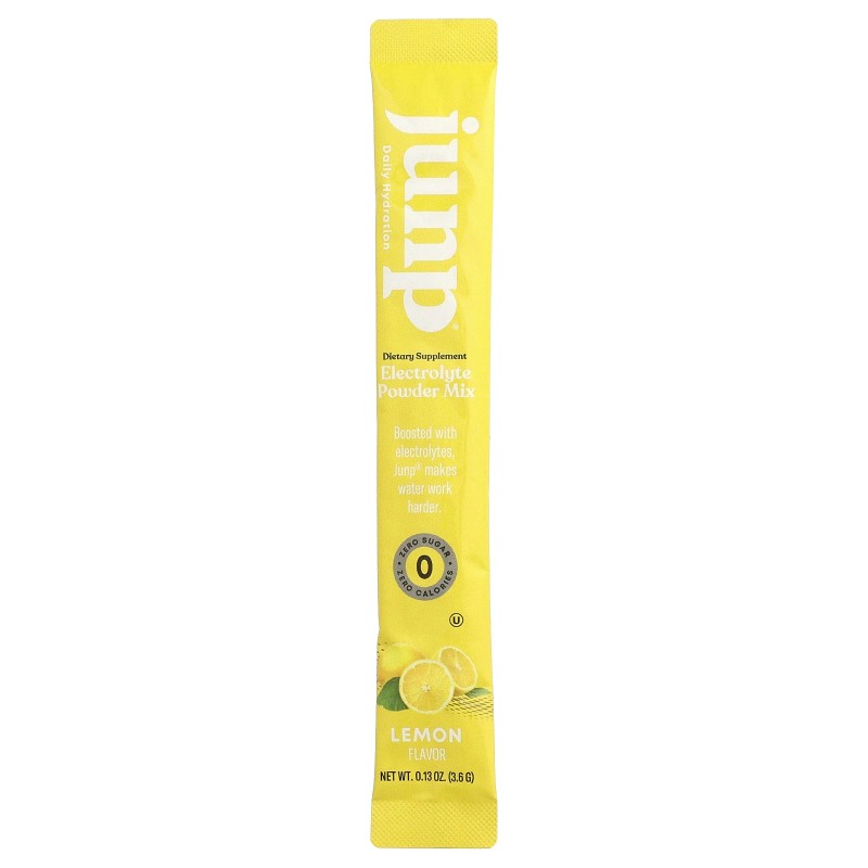 JUNP Hydration Electrolyte Powder Mix, Lemon, 5 Stick Packs, 0.13