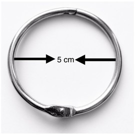 5cm Metal Book Rings, Loose Leaf Binders Book Rings 12 Pcs 50 mm Inner Diameter Keychains Binding Ring, for Memo Keychain Photo Album Book (Silver) Qty 12