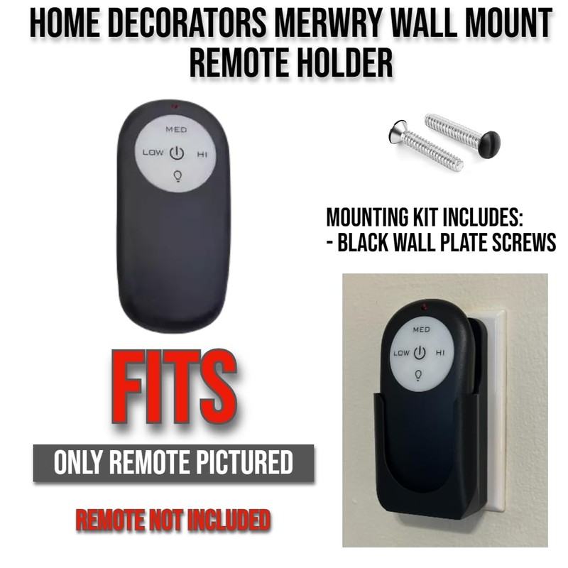 Wall Mount Remote Holder for Home Decorators Merwry Fan, Black,