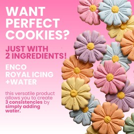 ENCO White Royal Icing Mix Vanilla flavor, Icing for Decorating Cookies (4.4 LB (2KG))