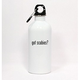 Los Drinkware Hermanos got Scabies? - White Water Bottle with Carabiner 20oz
