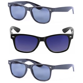 Mass Vision 3 Pair of Unisex Reading Sunglasses - Full Frame Sun Readers (non bifocal) (Black/Open Road Blue, 2.5, multiplier_x)
