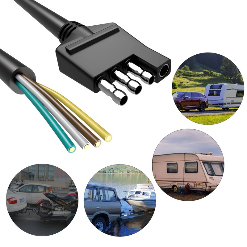 Goupchn Arnés de cableado de remolque de 4 vías 18AWG