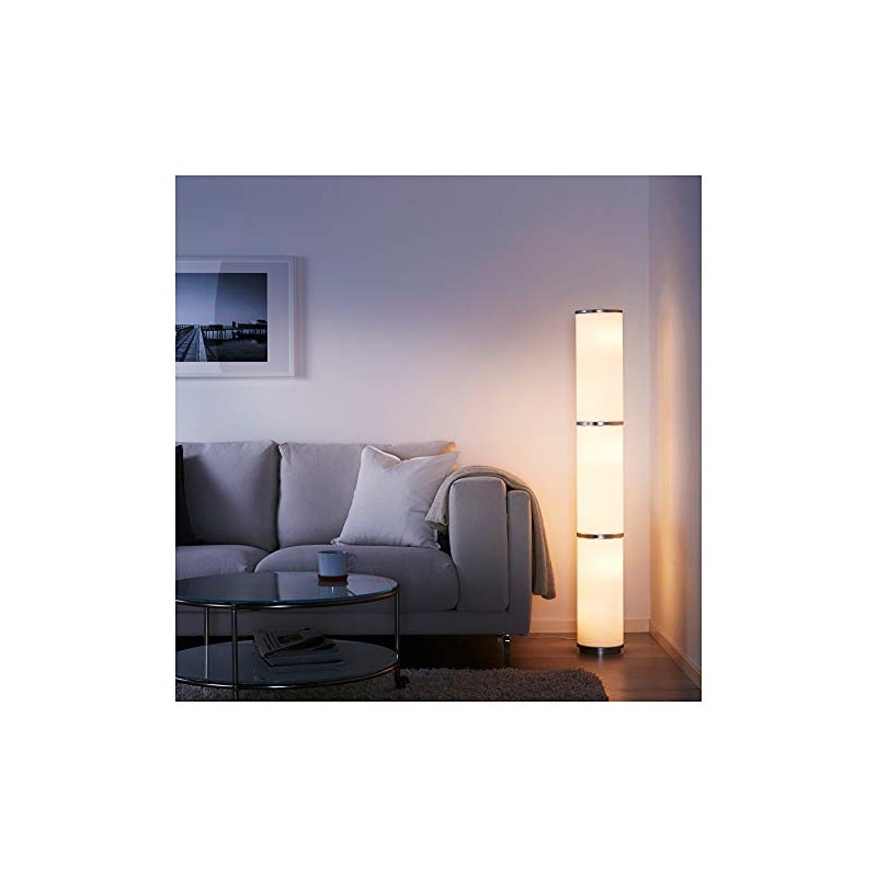 IKEA Vidja Standing Floor Lamp And 6 Bulbs; Round White