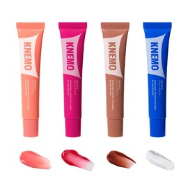 KNEMO LipLock Jelly Serum for Dry Lips, Long-Lasting, Hydrating, Plumping, Glossy Mask with Rose PDRN, Carrot Collagen, Pillow Peptide, Moisturizing Tinted Lip Balm 15 mL in Peach Muse, Grape Crush, Pink Flan, Crystal Clear - Color: Peach Muse
