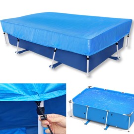 Rectangular Pool Cover 260 x 160 cm Swimming Pool Cover Solar Tarpaulin Cover for Pool Foldable Swimming Pool Cover Pool Tarpaulin for Above Ground Pools