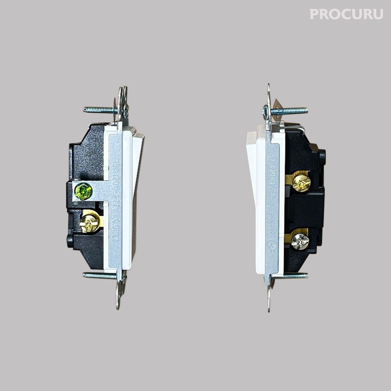 [4-Pack] PROCURU 3-Way Decorator Paddle Rocker Light Switch, 3-Wire, Grounding