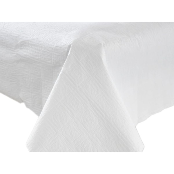 ANAVAH Disposable Paper Tablecloth for Rectangle Table White 3 Ply