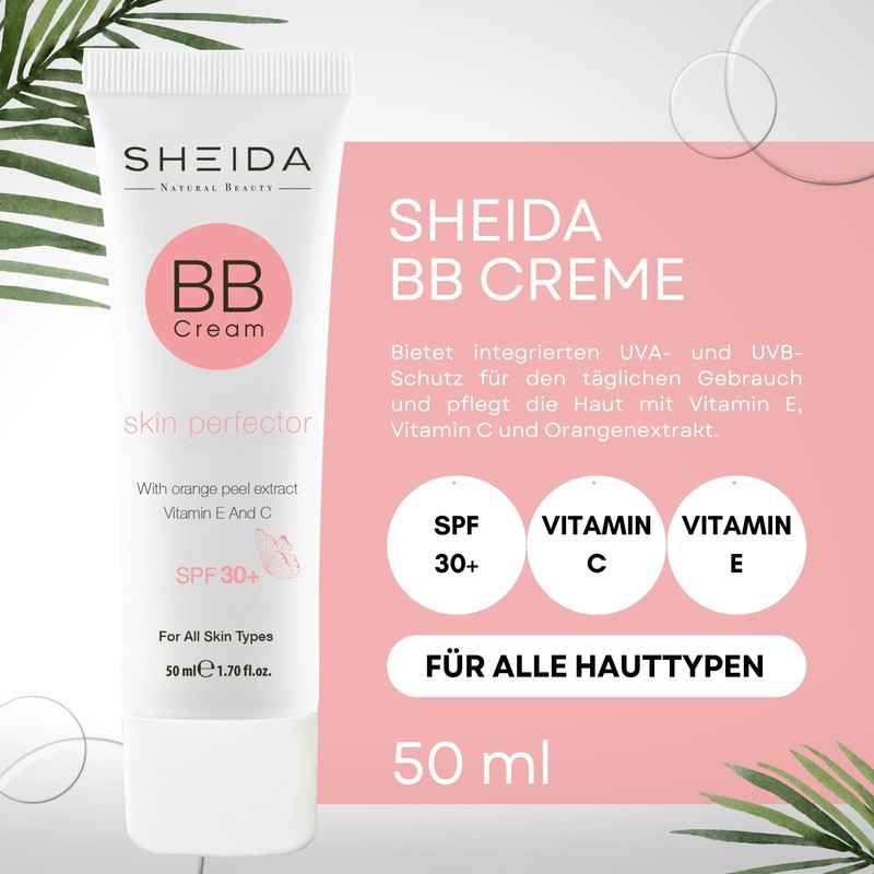 SHEIDA BB Creme, Tinted Day Cream with SPF 30+, 24h