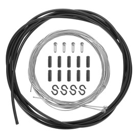 HARFINGTON Bicycle Shift Cable Housing Set Universal Bicycle Brake Gear Shifter Transmission Cable Cycling Shift Wire Housing Replacement Kit for Road Mountain Bicycle Cycling, Black