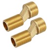 ZLYY 2PCS Solid Brass Bend Angle Adapter Faucet Adapter, 3/4" IPS x 1/2" IPS Male Thread Bathtub Shower Faucet Adjustable Swing Arms (2.4" Length)