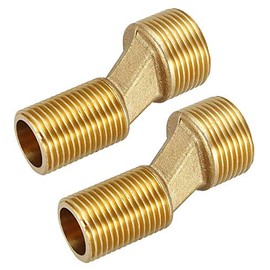 ZLYY 2PCS Solid Brass Bend Angle Adapter Faucet Adapter, 3/4" IPS x 1/2" IPS Male Thread Bathtub Shower Faucet Adjustable Swing Arms (2.4" Length)